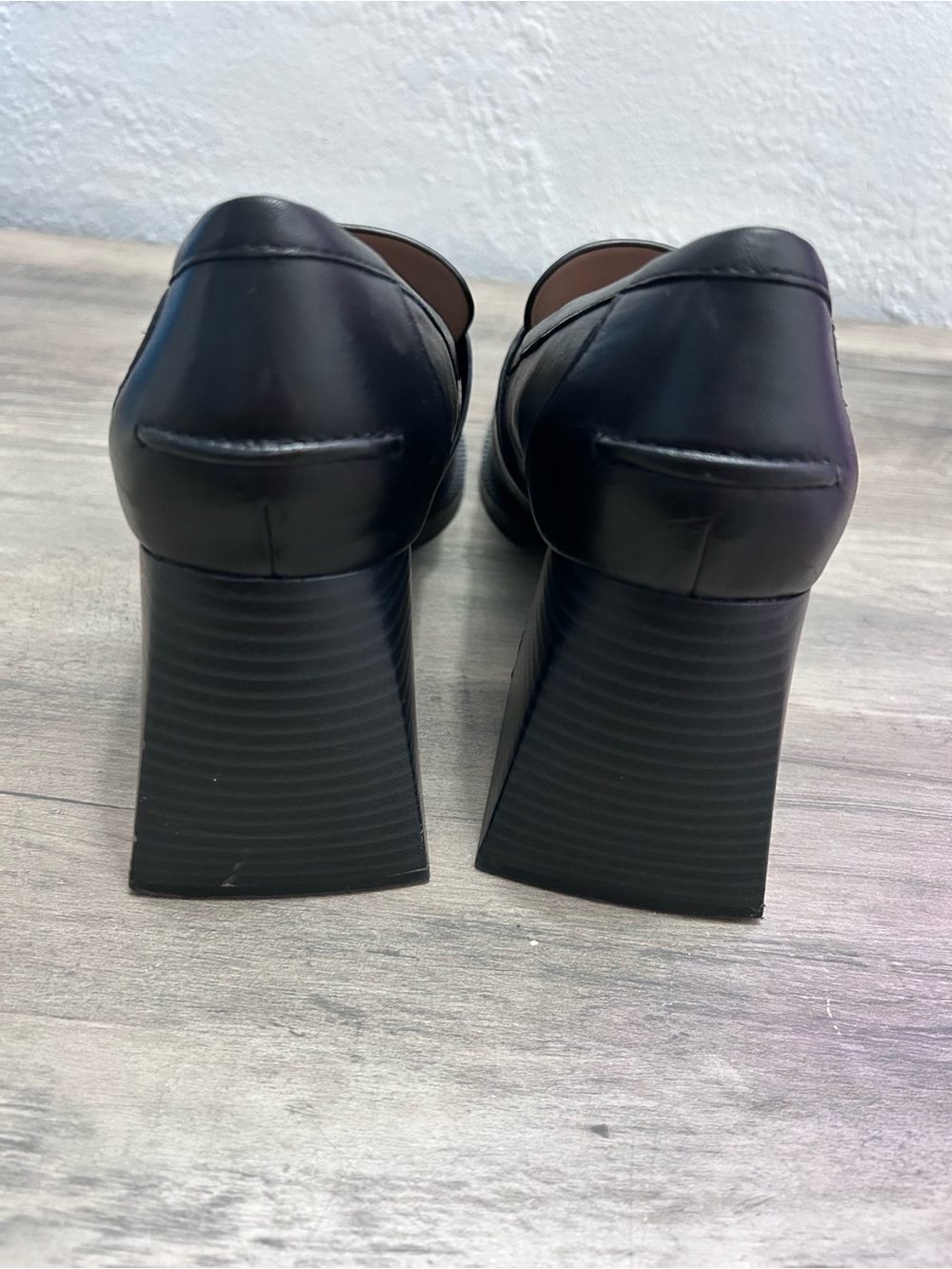 Sam Edelman Black Fringe Loafer Block Heel Pumps - Picture 4 of 7
